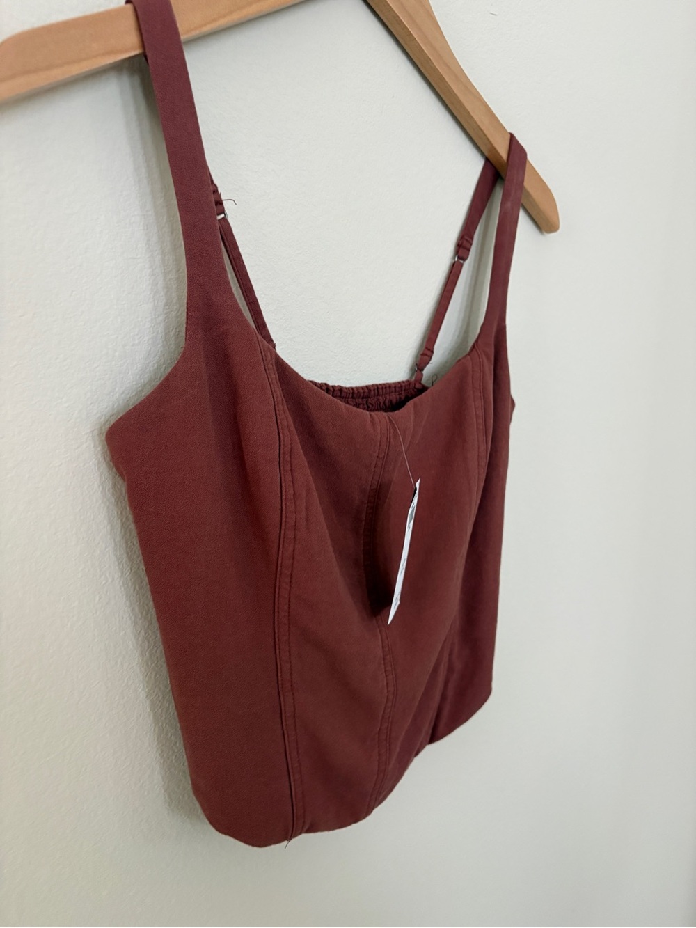 nwt abercrombie cropped corset rust red tank - Picture 6 of 7